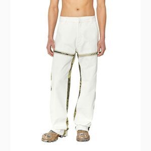 Diesel Mens P-Me Canvas Printed Pants / White